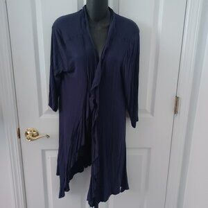 CHARLOTTE RUSSE Blue Open Long Cardigan - Size Large
